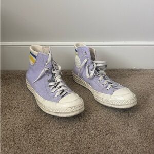 Converse Purple and White High-Top Sneakers